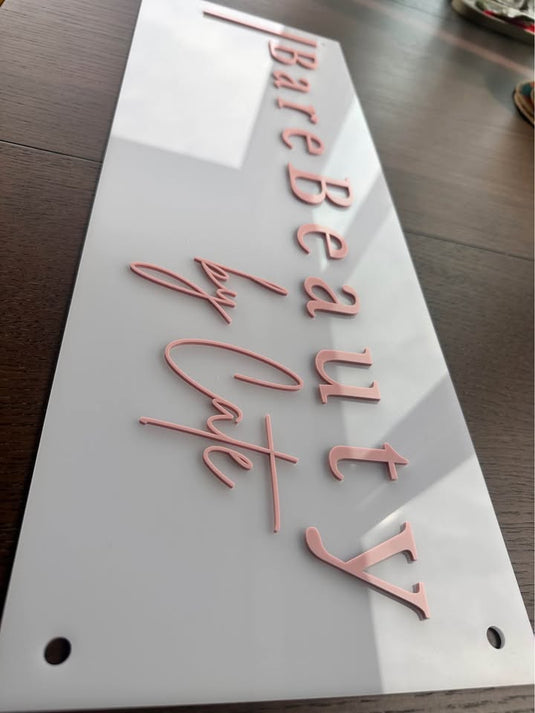 Custom 3D Acrylic Sign with Backplate, Business Wedding Home Decor, Personalized Wall Art