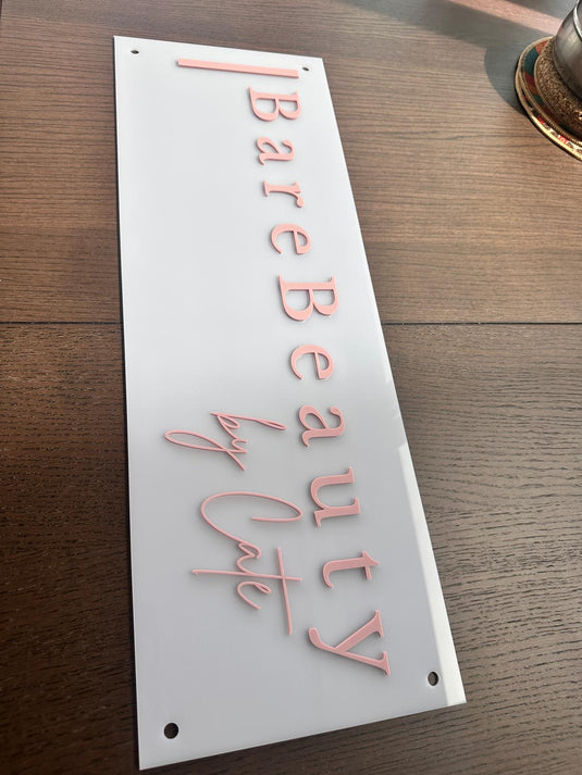 Custom 3D Acrylic Sign with Backplate, Business Wedding Home Decor, Personalized Wall Art