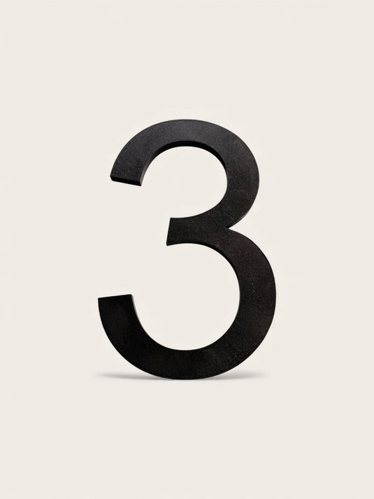 Custom 3D Printed House Numbers | Modern Black, Self Adhesive Or Screw ( with Floating option) — view 10