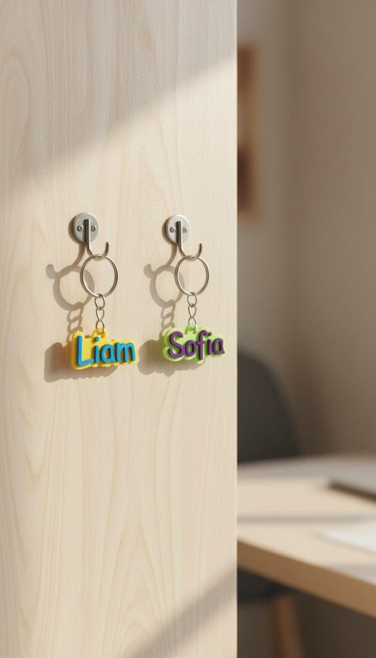 Custom 3D Printed Name Keychain | Personalized Backpacks & School Name Tag — view 5