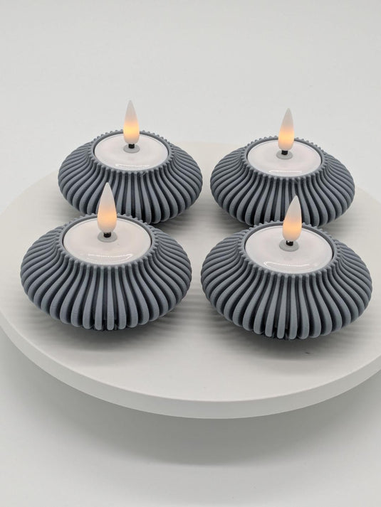 Set of 3 Japandi Modern Tealight Holders, Lantern Decor — view 4