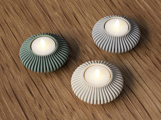 Set of 3 Japandi Modern Tealight Holders, Lantern Decor — view 6