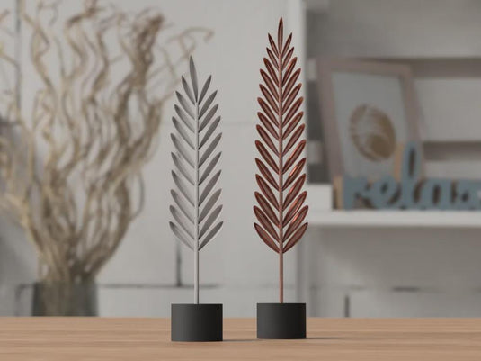 Set of 2-Modern Feather Art Sculpture, Wall & Table Decor, Gift for new homeowners — view 2
