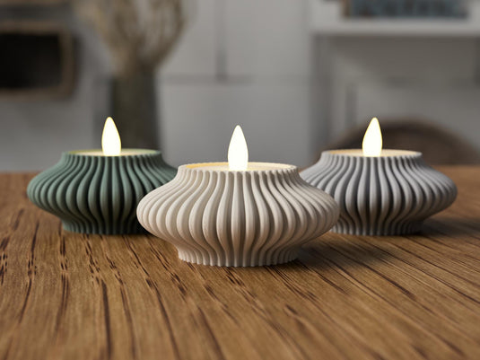 Set of 3 Japandi Modern Tealight Holders, Lantern Decor