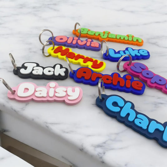 Custom 3D Printed Name Keychain | Personalized Backpacks & School Name Tag
