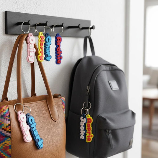 Custom 3D Printed Name Keychain | Personalized Backpacks & School Name Tag — view 3