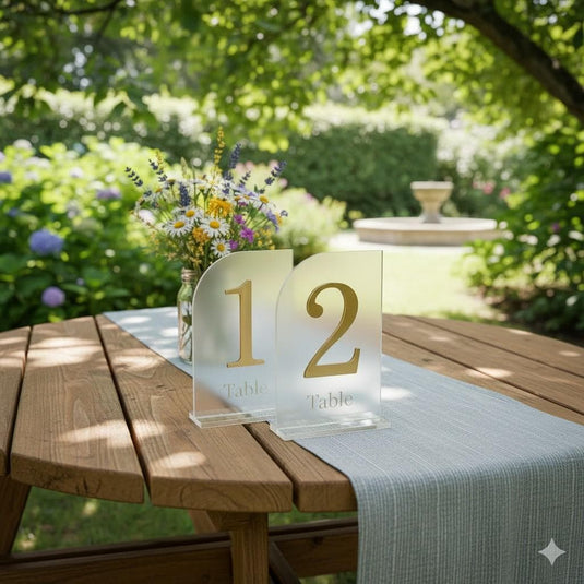 Custom Acrylic Wedding Table Numbers, Modern Event Decor, Sleek Party Signage — view 2