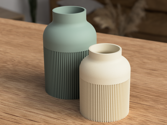 Japandi Vase - Bamboo Fluted
