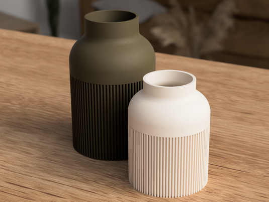Japandi Vase - Bamboo Fluted