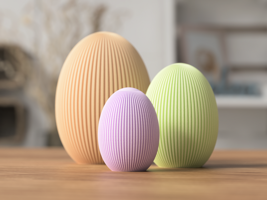 Easter Decor - Ribbed Design Easter Eggs