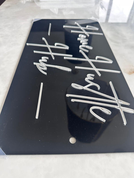 Custom 3D Acrylic Sign with Backplate, Business Wedding Home Decor, Personalized Wall Art