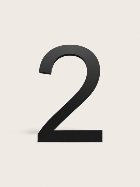 Custom 3D Printed House Numbers | Modern Black, Self Adhesive Or Screw ( with Floating option) — view 9