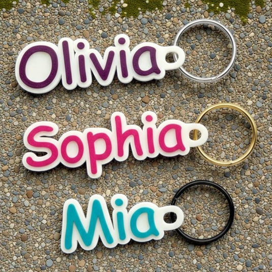 Custom 3D Printed Name Keychain | Personalized Backpacks & School Name Tag — view 4