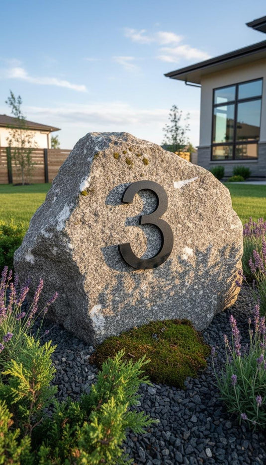 Custom 3D Printed House Numbers | Modern Black, Self Adhesive Or Screw ( with Floating option) — view 5