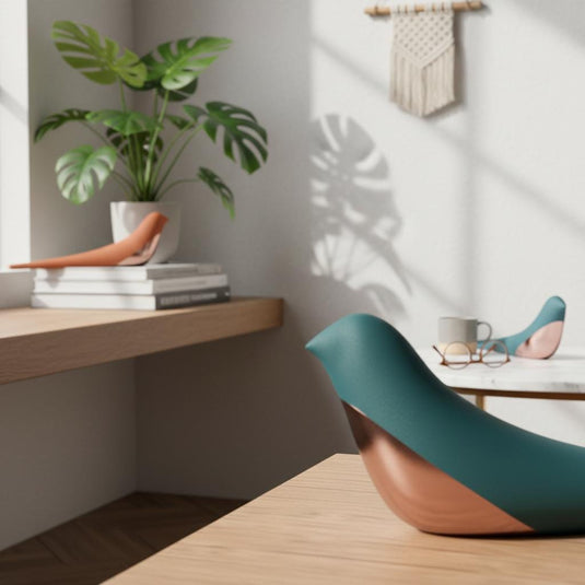 Set of 2 Minimalist House Bird Sculpture | Scandinavian Home Decor | 3D Printed — view 7