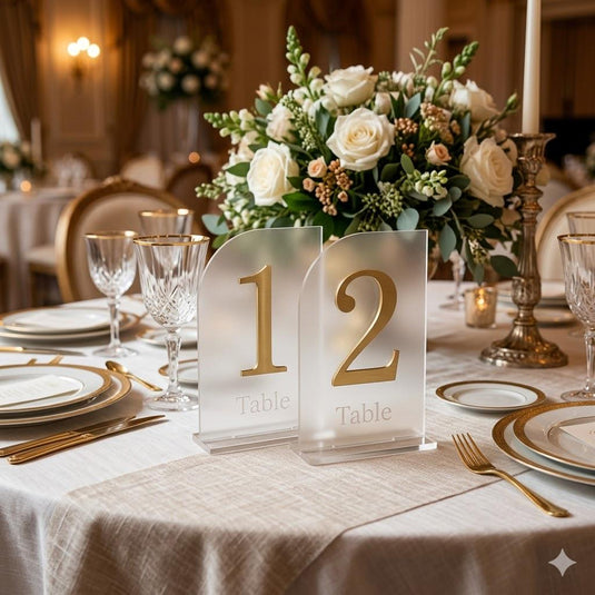 Custom Acrylic Wedding Table Numbers, Modern Event Decor, Sleek Party Signage